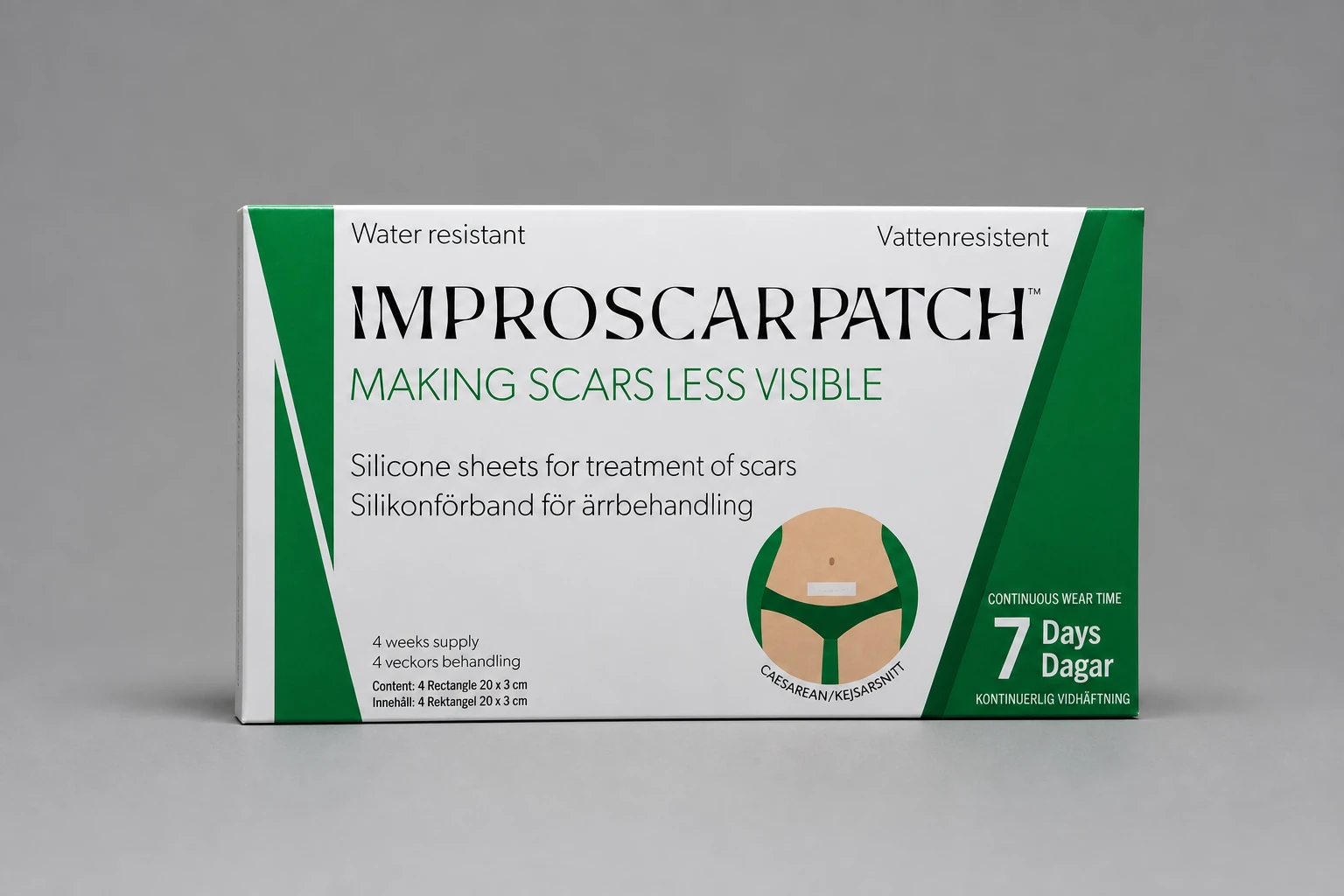 Improscar Patch pentru cicatrici, plasture de silicon purtat conform instrucțiunilor
